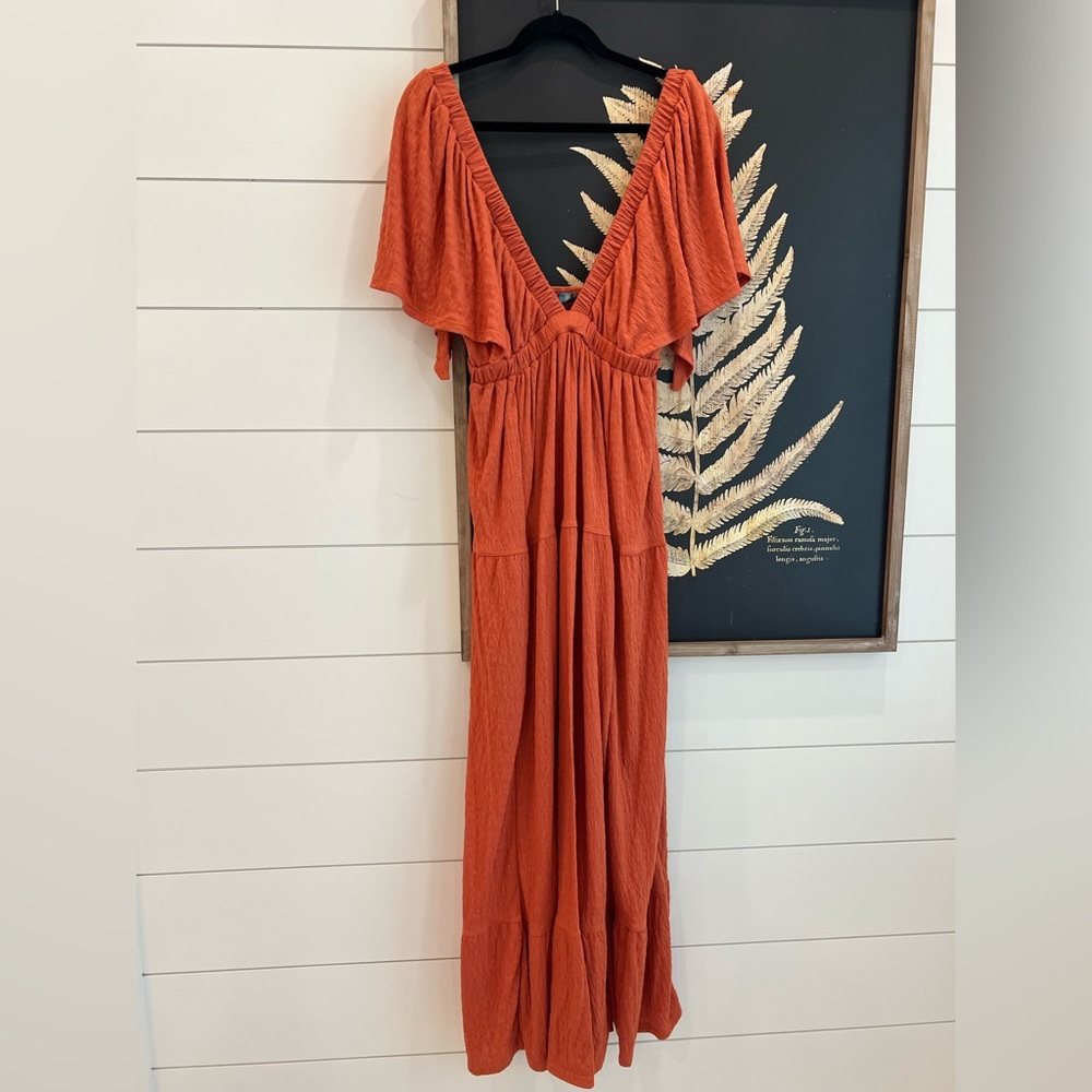 NEW Free People Orange La La Maxi Dress - Picture 4 of 11